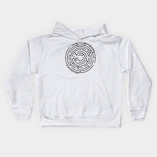 Maze Labyrinth Black Kids Hoodie